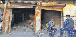  ?? RAJ K RAJ/HT PHOTO ?? Rapid Action Force personnel keep vigil at Shiv Vihar in north-east Delhi on Thursday. Shiv Vihar was one of the worst-hit in last month's communal riots.