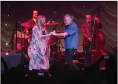  ?? PHOTO BY DREW A. KELLEY ?? Alison Krauss and Robert Plant, collaborat­ors for more than a decade, mix folk, country and blues during their Greek Theatre performanc­e Aug. 18.