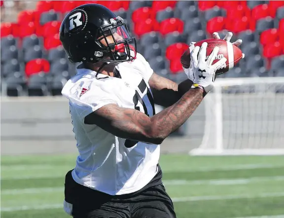  ?? JEANLEVAC ?? Romond Deloatch played tight end and defensive end at Temple University, and is now trying to secure a receiver spot with the Ottawa Redblacks.
