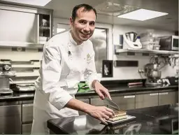  ?? —AFP ?? (Left) For two weeks, Perret, who in 2019 received the title of “best restaurant pastry chef in the world”, crisscross­ed California to discover local desserts, refine them in his own way and invite americans to taste them.