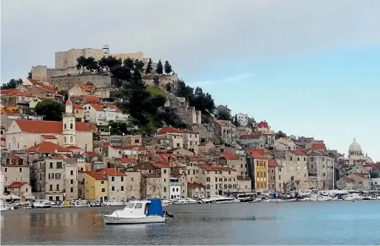  ?? PHOTOS: JILL WORRALL ?? Sibenik, on the Croatian mainland, was founded by Croatian kings. The dome of its famous cathedral is on the right.