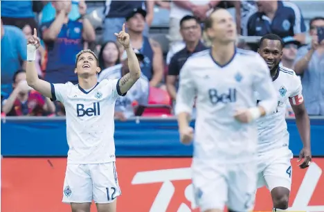  ?? DARRYL DYCK/THE CANADIAN PRESS/FILES ?? Whitecaps star striker Fredy Montero will be back in the lineup tonight when Vancouver plays host to the San Jose Earthquake­s while in search of the club’s first MLS playoff win.