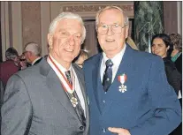  ?? SUBMITTED PHOTO ?? Dr. Norman Lush (right) with actor Leslie Neilsen at the Order of Canada inductions in 2003.