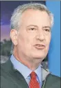  ??  ?? Mayor de Blasio