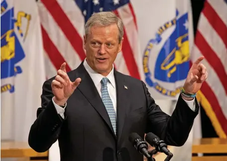  ?? File pool pHotos ?? ‘PEOPLE’ CAN BE DIFFICULT: Gov. Charlie Baker typically casts ‘people’ as breaking the rules, being inconsider­ate and just being bad neighbors.