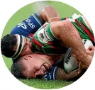  ?? ?? Jazz Tevaga nearly stopped Lachlan Ilias from scoring a try on Saturday.