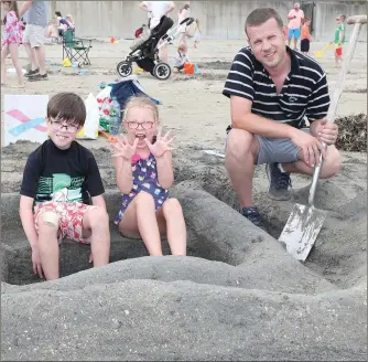  ??  ?? At the National Sandcastle competitio­n were Fergus, Tristan and Honor Gannon.