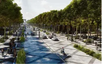  ?? Divulgação ?? Projeção de como deve ficar a avenida Champs-Élysées, em Paris, após reforma