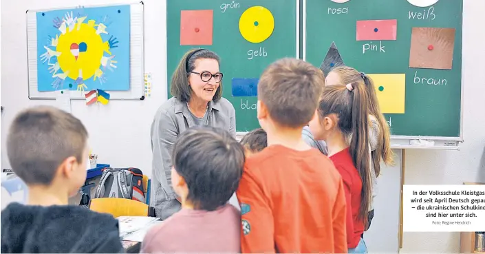  ?? Foto: Regine Hendrich ?? In der Volksschul­e Kleistgass­e wird seit April Deutsch gepaukt – die ukrainisch­en Schulkinde­r sind hier unter sich.