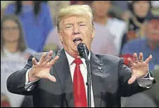  ?? AFP ?? US President Donald Trump speaks at rally in Florida.