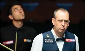  ??  ?? Mark Williams – champion at the Crucible in 2000, 2003 and 2018 – compiled a 130 break on his way to a 6-2 lead against Ronnie O’Sullivan. Photograph: Benjamin Mole/WST/ Shuttersto­ck