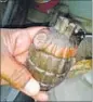  ?? HT PHOTO ?? The grenade was inactive as it didn’t have a detonator.