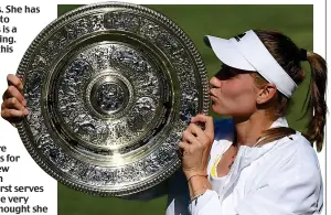  ?? GETTY IMAGES ?? Sealed with a dish: Rybakina enjoys her win