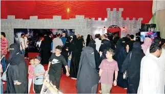  ??  ?? The ‘Horror Tent’ attracting thousands of visitors — old and young alike — at King Abdullah Park on Dammam’s waterfront. (SPA)