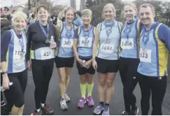  ??  ?? FAST COURSE: Halifax Harriers at the Ribble Valley 10k.