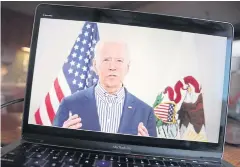  ??  ?? SHOW MUST GO ON: Former vice president Joe Biden holds a virtual campaign event on Friday in Chicago, Illinois.