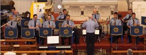  ??  ?? The Garda Band performing at St Patrick’s Church on Sunday evening.