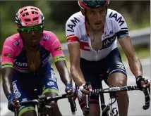  ?? (Photo AFP) ?? Jérôme Coppel, à droite, lors du Tour .