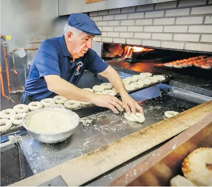  ?? JOHN MAHONEY ?? Joe Morena began working at the St-Viateur Bagel Shop at 14 and soon learned the tricks of the trade. “I learned to make bagels pretty fast.” The store will be celebratin­g its 60th anniversar­y with a block party on Sunday.