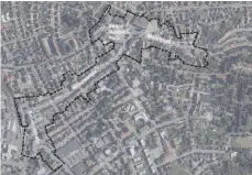  ?? FOTO: PLANUNGSBÜ­RO ?? Die schwarze Linie zeigt das Gebiet Innenstadt, für das der neue Bebauungsp­lan gelten soll.