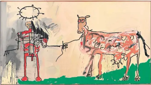  ?? CCBB ?? Basquiat. ‘The Field Next to the Other Road’, obra em técnica mista de 1981, é a maior da exposição no CCBB, com quatro metros de largura