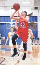  ?? / Tim Godbee ?? Sonoravill­e’s Alexa Geary rises up for a floater against Coahulla Creek during Saturday’s region championsh­ip. Geary finished with 22 points.