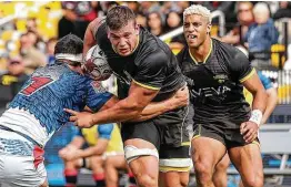  ?? Jon Shapley / Staff photograph­er ?? The SaberCats’ Adriaan Booysen, middle, will return to competitio­n for the first time since the 2020 MLR season was canceled on March 18 due to the coronaviru­s.