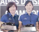  ??  ?? Ladies Division first runner-up Park Hyun Jung and champion Hee Kyung Jung