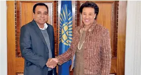  ??  ?? Prof. Vajira H.W. Dissanayak­e with Baroness Patricia Scotland