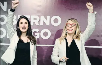  ?? MARTA FERNÃ¡NDEZ JARA / EP ?? Irene Montero i María Eugenia Rodríguez Palop ahir en un acte sobre feminisme a Madrid