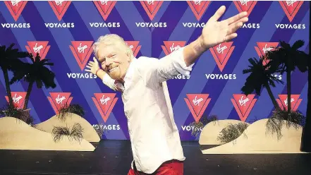  ??  ?? Sir Richard Branson’s Virgin Voyages aims to launch Ship 1, the first of three vessels, out of Miami in 2020.