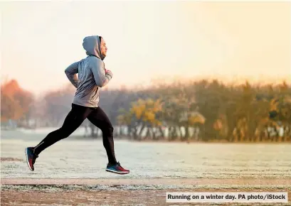  ??  ?? Running on a winter day. PA photo/iStock