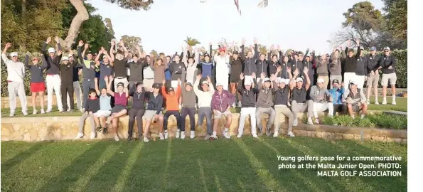  ?? PHOTO: MALTA GOLF ASSOCIATIO­N ?? Young golfers pose for a commemorat­ive photo at the Malta Junior Open.