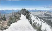  ?? Anya Sellsted Via Associated Press ?? SNOW covers a section of the Pacific Crest Trail in Oregon, where Sellsted had expected clearer trails.