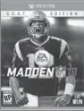  ?? THE ASSOCIATED PRESS ?? New England quarterbac­k Tom Brady is on the cover of “Madden NFL 18.”