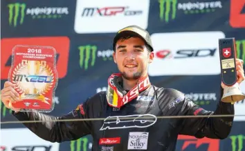  ??  ?? Champion d’europe 2018, Mathys Boisramé met fin à sept ans de disette dans ce championna­t puisque le dernier Français titré en EMX 250 n’est autre que Romain Febvre en 2011 !