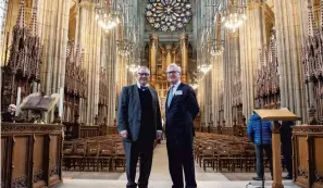  ?? ?? Simon Knight, Chairman of the |Sussex Heritage Trust, with Rupert Toovey at the launch of the 2023 Awards