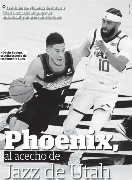  ??  ?? > Devin Booker, escolta estrella de los Phoenix Suns.