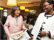  ??  ?? SPECIAL GUEST: Ousted mayor Patricia de Lille, left, with Mandisa Silo of the Cape Peninsula University of Technology.