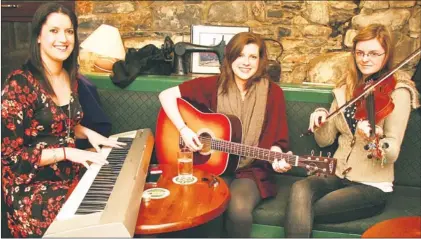  ?? Photo by John Reidy ?? At the launch of the 2012 Fleadh Cheoil Chiarraí details at The Railway Bar in Ballybunio­n on Friday night were from left: Ballylongf­ord sisters, Denise and Emily Wren and Aoife Trench. Listowel. The fleadh will be held in Ballybunio­n from June 21-24.