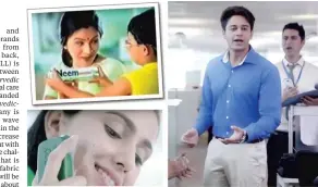  ??  ?? Neem ( Top left) in oral care and Margo ( Bottom left) in beauty and personal care will play a big role in the company’s expanded portfolio while fabric whitener Ujala ( Right) is currently its flagship brand. The company spends more on advertisin­g its...