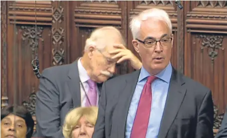  ?? Picture: PA. ?? Lord Darling speaks in the House of Lords as the Brexit Bill is debated yesterday.