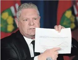  ?? FRANK GUNN THE CANADIAN PRESS ?? Premier Doug Ford announced Friday afternoon that Ontario is extending its stay-at-home order to six weeks, restrictin­g interprovi­ncial travel and limiting outdoor gatherings in an effort to fight a losing battle with COVID-19.