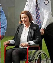  ??  ?? Confined to a wheelchair, Neill-Fraser (right) and her supporters (below) are hoping that this last-ditchattem­pt hearing will result in her release from prison.