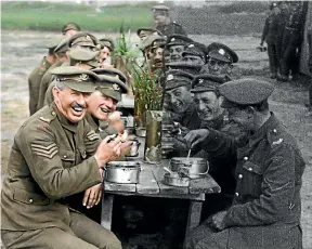  ??  ?? The director has cleaned up and colourised archival footage from World War I.