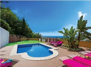  ??  ?? Perfect for pool games: Villa Cadas in Andalucia, above, offers superb views; Villa Almar in the Canary Islands, right, has a beach close at hand; and Villa Capricho Blanco, below, is perfect for some some serious R&R All prices correct at time of going to press