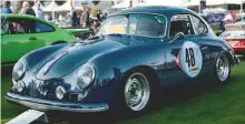  ??  ?? Bottom left: 1960 356 Roadster was originally a racecar for over 50 years. It has recently been restored back to street specificat­ion
Bottom right: Impact-bumper outlaw 911 looked tough