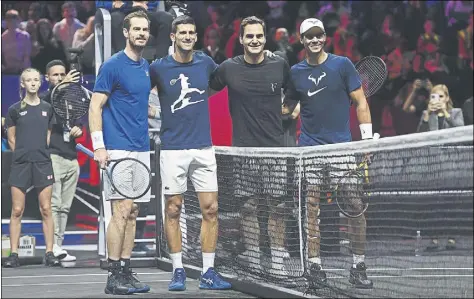 ?? Fotos: EFE/GETTY ?? Federer disfrutó entrenando con Rafa Nadal y el resto del equipo, formado entre otros por el británico Andy Murray y el serbio Novak Djokovic, con quienes ha sostenido memorables duelos