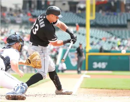  ?? GREGORY SHAMUS/GETTY IMAGES PHOTOS ?? Sox catcher James McCann went 3-for-5 on Wednesday — and 7-for-14 in the four-game series — against the Tigers, his former team.