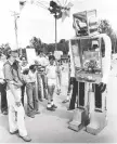  ??  ?? Spectators were amazed as Ralph the Robot made his rounds at the 1979 Stampede.